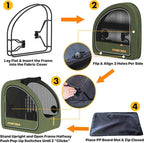 PAWZIDEA Portable Dog Crate for Car Travel, Collapsible Pet Travel Crates for Medium & Large Dogs Up to 80lbs, Enclosed Soft-Sided Car Kennel Carrier for Backseat, Secures w/Seatbelt & Headrest Strap