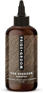 Pride and Groom The Shedder | Dog Deshedding Shampoo | All Natural Body Wash with Essential Oils & Ingredients that Reduce Pet Shedding & Fur Dander for Curly and Wavy Coats – 16oz