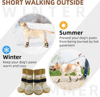 PUPTECK Anti Slip Dog Socks with Double Grippers for Hardwood Floors, Shoes for Hot/Cold Pavement, Boots & Paws Protectors to Prevent Licking, Traction Booties for Senior Small Large Dogs
