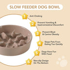 Havniva Slow Feeder Dog Bowls, Ceramic Dog Bowl Slow Feeder for Fast Eater | 0.9 Cups Puzzle Dog Food Bowl, Slow Feeding Bowls for Small Breed, Non-Slip Rubber Base, Anti-Choking