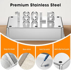 XXXL Stainless Steel Cat Litter Box with Lid – 28.3"×20.2"×17.3", Black | Enclosed High-Sided Cat Litter Box, Non-Stick Rustproof Pan & Leak-Proof Base, for Large & Multi-Cat Homes, Footboard & Scoop