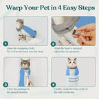 Supet Cat Grooming Wrap for Cutting Nails, Self-Adhesive Calm Cat Swaddle | Bite-Proof Mesh Hood & Thick Waist Strap Anti-Escape Anti-Scratch Bag for Nail Trimming, Medication, Ear Cleaning (Blue S)