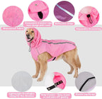 Pink Dog Raincoat with Reflective Strip Hoodie, Waterproof Poncho，XL | Reflective Safety Trim, Waterproof & Breathable, Adjustable Hood, Leash-Friendly Access Hole, Easy On & Off Design
