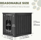 Cat Litter Box Enclosure, Enclosed Cat Litter Box Raised Floor, Openable Front Door Outdoor Cat House Weatherproof, Easy to Clean, Black