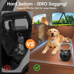 XL Hard Bottom Dog Car Seat Cover, 58"×69", Waterproof PU Leather | Stable Hard Bottom Support for Comfortable Rides with Large Dogs