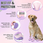 SlowTon Dog Shoes for Large Small Medium Dogs - Breathable Dog Boots for Summer Hot Pavement, Paw Protector for Outdoor Walking Winter Snow, Anti-Slip Rubber Dog Booties for Hardwood Floor (PI, 1)