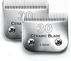30 Blade Dog Grooming Blades Compatible with Andis/Wahl/Oster Dog Clippers | Detachable Stainless Steel Blade,Size-30, 1/50-Inch Cut Length (64260),2Pack