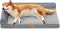 Patas Lague Orthopedic Large Dog Bed Pet Sofa Beds 36''X24'' Grey | L Bolster Egg-Crate Foam Dog Couch For Large Sized Dogs, Waterproof Removable Washable Cover, Pet Mat with Nonskid Bottom