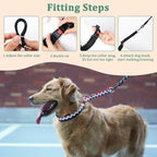 Mayerzon No Pull Dog Prong Collar Martingale, Personalized Pinch Collar | with Geometric Patterns for Large Medium Small Dogs for Walking Training Festival, Easy to Use(Ethnic Red, M)