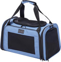 PETSFIT Pet Carrier, Blue, Small and Medium Cats, Puppies Up to 12 Lbs | Dog Carrier, Airline Approved, Collapsible Soft Sided, TSA Approved, Cat Travel Carrier