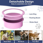XIAZ Elevated Dog Bowls Large Breed Raised Dogs Bowl Stand Large/Medium Sized Dog Slow Feeder Dogs Bowls Food Water Stands 5 Heights Adjustable 9/11/12/14in Pet Feeder Dish Station