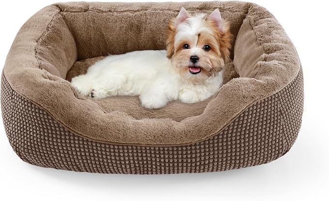 INVENHO Small Dog Bed Orthopedic Warming Soft Calming Sleeping Durable with Anti-Slip Bottom