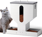 Gravity Cat Feeder 2 Cats - 12L Automatic Dual Cat Feeder | Outdoor Cat Feeder for Pet Cat Dogs, Sturdy Material, Lock design, Large Viewing Window, Portable, Easy to Clean