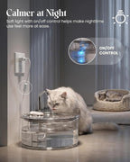 Tomxcute Glass Cat Water Fountain, 108oz Quiet Pet Dispenser for Drinking | Prevents Feline Acne, Visible Water Level, Sleep-Friendly Silent Pump, Dishwasher Safe, 3-Layer Filtration