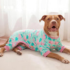KYEESE Velvet Dog Pajamas Soft Onesie Shirt for Daily Wear, Flamingo | 4-Way Stretch, Lightweight & Breathable, Reduces Shedding, Gentle on Sensitive Skin, Recovery Support, Easy Potty Breaks