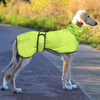 Greyhound Whippet Raincoat Waterproof with Reflective Stripe high Neck fit for Italian Greyhounds Whippets Long Back Breeds - Light Green - L