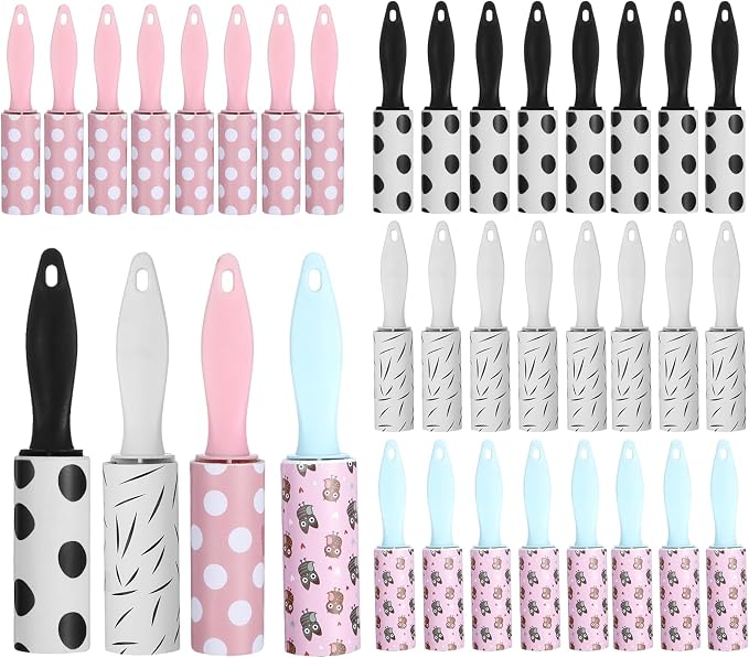 36 Pcs Mini Lint Roller Travel Size for Pet Hair Extra Sticky and Clothes | Travel Lint Rollers Disposable Sheets Remove Dog/Cat Hair for Home Car Travel Use
