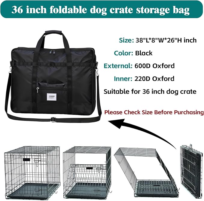 Dog Crate storage bag, 36 inch Heavy Duty waterproof Dog Fence Storage Bag with handles for Foldable Wire Crates & Pet Supplies