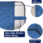 PureFit Reversible Quilted Sofa Cover Dog Couch Covers for Sofa, 66 in | Blue/Ivory, Water Resistant Couch Protector, Washable Pet Couch Cover with Non Slip and Elastic Straps For Kids