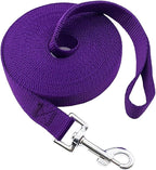 Nylon Training Dog Leash for Small Medium Large Dogs, 15ft 20ft 30ft 50ft Long Leash Dog/Puppy Lead for Obedience Recall Training, Camping (15ft, Purple)