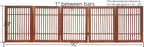 Urnporium Freestanding Wooden Dog Gate Foldable Indoor Pet Gate No Drill Expandable Barrier for Doorways Stairs Hallways Portable Wood Fence for Small Dogs & Puppies (Brown Pet Gate, 5 Panel 24" Tall)