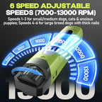 Whisper-Quiet Dog Nail Grinder 50%More Power for Sensitive Dogs,Cat | 6-Speed Pet Nail Trimmer with LED Display & 4 LED Lights, 3 Grinding Bits, No Over-Cutting,Stress-Free Grooming for All Pets