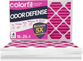 16x25x1 Air Filter (4-Pack) | Made in the USA | Color Changing | Remove Cat and Dog Odor | MERV 8 for Pet Hair Dander and Dust | 15.5"x24.5"x0.75" Exact Size