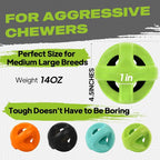 Fida Natural Rubber Dog Balls for Aggressive Chewers, Durable Dog Chew Toys for Large Dogs, Interactive Fetch & Tug of War Toys for Medium Large Breed Non-Toxic Dish Washable,4.5 * 4.5"