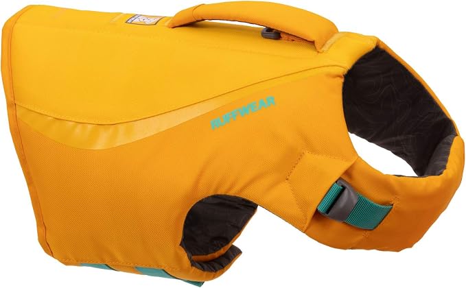 Ruffwear, Float Coat Dog Life Jacket, Premium Buoyancy Swim Vest with Lift Handle, Secure Fit & Reflective Trim, Adjustable Flotation for Swimming, Boating, & Outdoor Adventures, Wave Orange, Medium