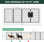 FXW Dog Gate, Extra Wide Adjustable for Openings Up to 111", 45" H | Flexible Space Control, Easy Walk-Through Access, 3 Panels + 1 Gate, For Large Dogs, Garage Use