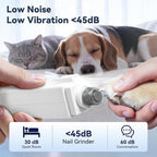 2-in-1 Quiet Electric Pet Nail Clipper & Grinder with Light for Dogs Cats | Dual LED Lights,3-Speed Grinder,Nail Clipping Splash Guard,Type-C Rechargeable,Quiet Design for Anxious Dogs & Cats