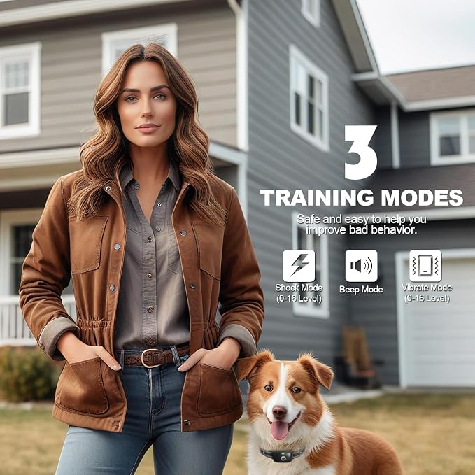 Dog Training Collar for 3 Dogs, Shock Collar with Remote, 2600FT | Rechargeable Electric Dog Collar With 3 Modes Vibration/Beep/Shock, IPX8 Waterproof E-Shock Collar Fits Small Medium Large