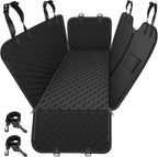 Mancro Dog Car Seat Cover, Waterproof Dog Hammock for Car, Black All | 600D Heavy Duty, Scratch-Resistant Back Seat Pet Cover for Dogs with PVE Nonslip Underside, Fits for Sedan, Trucks and SUVs
