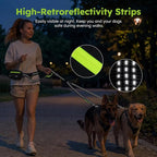 Pecute Hands Free Dog Leash for 2 Dogs, Waist Belt with Pouch, No Tangle | Shock absorbing bungee, dual padded handles, detachable waterproof fanny pack, heavy duty for large dogs, running & walking