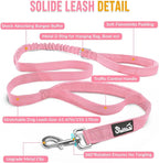 Lukovee No Pull Dog Harness and Leash Set - Adjustable Soft Padded Vest with Front Clip for Easy Control, Reflective Durable Harness for Safe Daily Training Walking for Medium Large Dogs (S, PI)