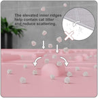 Large Cat Litter Mat, 31.5x23.6 Silicone Trapping Mat Pink | for Kitty Litter Box, Easy Clean, BPA Free Rubber, Center Litter Collection, Easy Pour-Back, Waterproof, Odor-Resistant