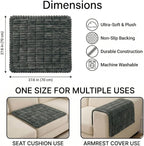 Non Slip Couch Armrest Covers for Dogs, Fuzzy Pet Sofa Arm Covers | Washable for Armrest & Backrest, Soft Thick Furniture Protector for Cats Dogs, Against Fur, Dirt, 27.6" x 27.6", Dark Grey