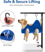 Adjustable Foldable Dog Grooming Arm with Clamp, 26–40 in Height, Safety Hammock & No-Sit Holders, Grooming Restraint for Small & Medium Dogs