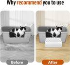 Cat Step for Litter Box, Litter Box Ramp with Filter Function, White | Cat Litter Box Step for Kitten & Elderly Cats, Washable Double Layer Litter Catcher, Non-Slip Litter Catcher, Easy to Clean