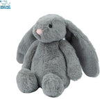 Best Pet Supplies Interactive Squeaky Dog Chew Toy, Ideal Dog Toys for Chewers, Small, Medium & Large Dogs, and Fetch Lovers - Bunny (Gray), Large