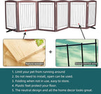 Dog Fence Indoor,Dog Gate Indoor for Doorway pet gate -6-Panel Freestanding, Hallways, House or Stairs -120x32-Inch Retractable Foldable Expandable Wood Pet by SFJC (Brown) ﻿