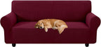 XINEAGE Stretch 3 Seater Slipcover, Non-Slip Pet Couch Cover,Wine Red | Washable Furniture Protector, Elastic Bottom, Dogs & Cats Friendly, Scratch-resistant, Fast Setup, High Elasticity