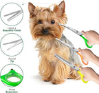 Laazar Dog Grooming Scissors Kit, Pet Grooming Scissors Set – Straight, Curved & Thinning Shears | Grooming Scissors for Dogs at Home | Safety Round Tips, Colorful Handles