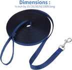 Hi Kiss Dog/Puppy Obedience Recall Training Agility Lead - 15ft 20ft 30ft 50ft 100ft Training Leash - Great for Training, Play, Camping, or Backyard(50ft,Black_Blue)