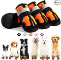 Hcpet Dog Boots, Dog Shoes for Large Dogs, Medium Dog Boots & Paw Protectors, Anti-Slip Dog Booties for Hot Pavement Winter Snow Hiking with Reflective Straps Orange Size 3