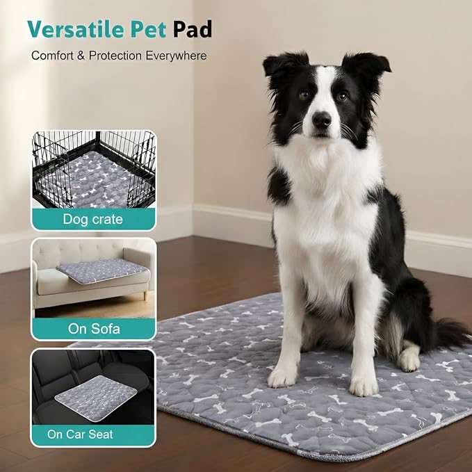 2 Pack Puppy Pads with Pheromones, Washable Puppy Pee Pads, Reusable Pads for Dogs & Cats, Leakproof & Odor Control, Non-Slip Training Pads for Home & Travel, 16"x24" (Lint Roller Included)
