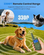 Dog Training Collar with Remote, 4-Mode Beep/Vibe/Shock/Light, IPX8 | Electronic Dog Shock Collar, E-Collar, Rechargeable, 3300FT, Fits Small Medium Large Dogs