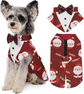 Kuoser Dog Tuxedo, Dog Suit and Bandana Set, Dogs Costume with D-Ring | Formal Dog Outfit with Detachable Bowtie Collar for Wedding, Birthday, Party, Christmas, Halloween, Christmas S