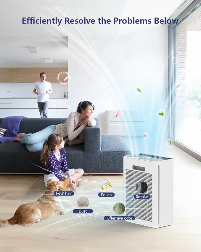 VEWIOR Air Purifiers For Home Large Room H13 HEPA Up to 2200 ft² | Air Cleaner with PM2.5 Display, Timer, Auto Mode, Sleep Mode, Fragrance Sponge for Pets Dander Dust Smoke Pollen