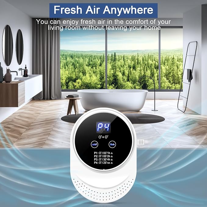 Ozone Odor Eliminator for Strong Odor 99% Cat Litter Deodorizer Pets Poof | Odor Removal Air Ionizers Home Plug-in Air Purifier for Bedroom, Toilet, Kitchen, Shoe, Smoke, Formaldehyde Air Freshener
